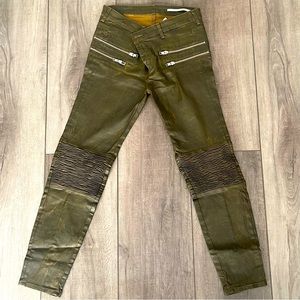 Zara wax coated moto pants.